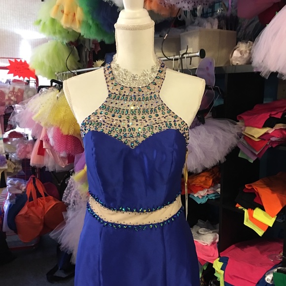 PROM Dress blue sequins - Picture 2 of 4